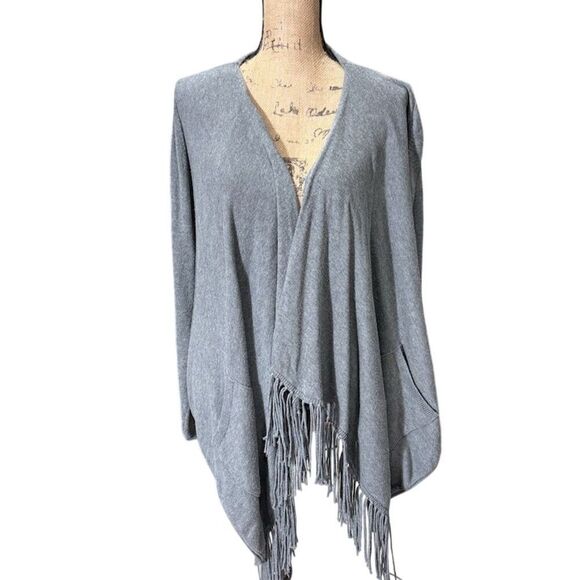 Banana Republic Sweaters - Banana Republic Women's XL Gray Fringe Open Front Cardigan Sweater